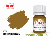 Акрилова фарба ICM, зелено-коричнева