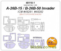 Маска для моделі літака A-26B-15/B-26B-50 Invader двосторонні маски + маски для коліс (ICM)
