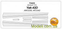 Маска для моделі літака Як-42Д (AMODEL)