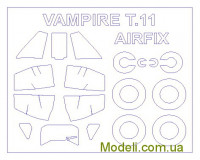 Маска для моделі літака De Havilland Vampire T.11 (Airfix)