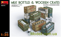 Молочні пляшки з ящиками